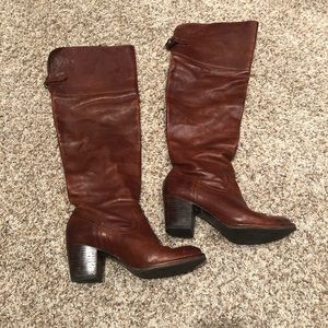 Frye brown leather tall boots